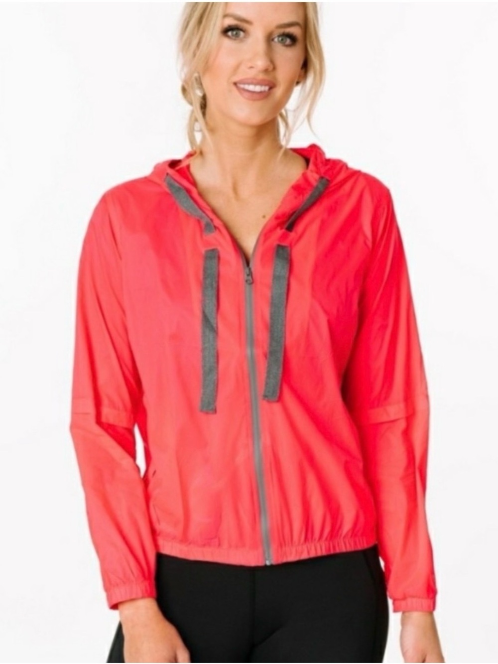 Women's Coral Hooded Utility Jacket with Contrast Trim